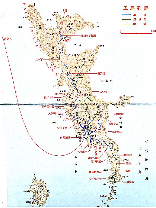 小笠原諸島・母島の地図